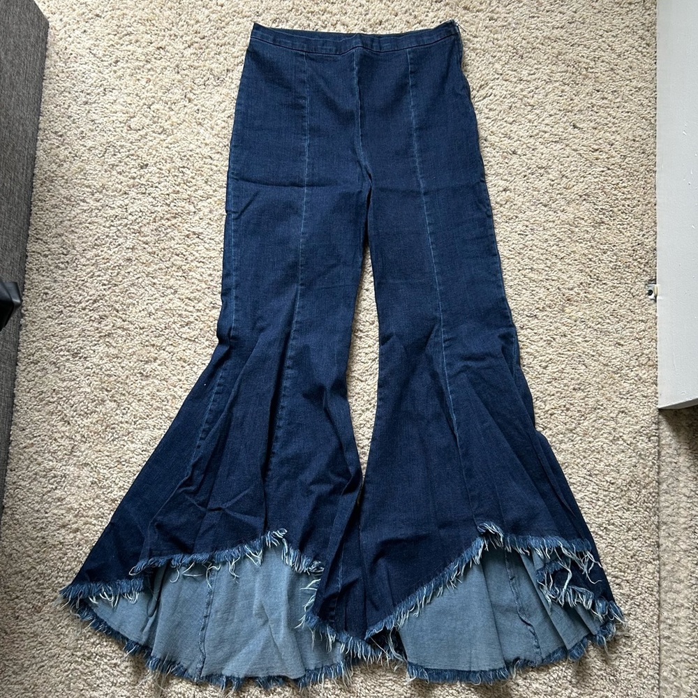Denim flare pants